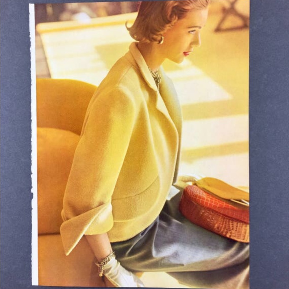 ! 1 Page/2Sides frm VTG 1951 Photography Book, Model in Yellow and Model in Pink